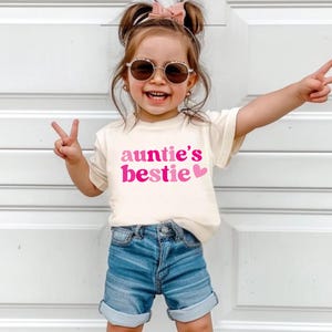 Auntie&#39;s Bestie Shirt  Gift from Aunt, Auntie Baby Shirt, Pregnancy Announcement For Baby, Baby Aunties Bestie Tshirts Gift Auntie&#39;s Shirts