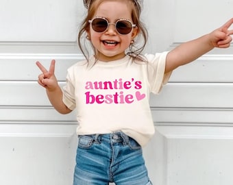 Auntie's Bestie Shirt  Gift from Aunt, Auntie Baby Shirt, Pregnancy Announcement For Baby, Baby Aunties Bestie Tshirts Gift Auntie's Shirts
