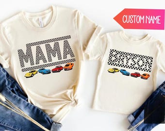 Custom Pit Crew Shirt: Family Race Car Birthday Matching Tee Custom Race Car Birthday Name and  Age Shirt Personalized Race Cars Toddler