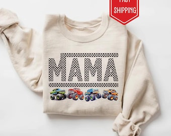 Monster Truck Pit Crew Shirt Boy Mama Shirt Monster Truck Shirt Boy Birthday Party Shirt New Mom Boy Baby shower Gift  Monster Truck Mom Tee