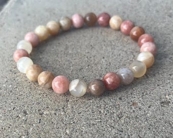 8mm Sunstone Bracelet, Stone of Joy