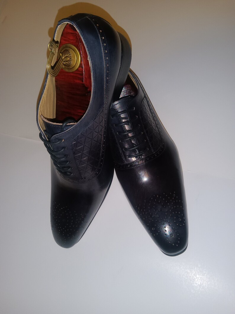 New Gray Men Handmade Leather Dress Shoes Oxford Lace up Shoes Etsy