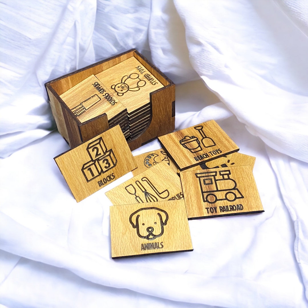 10 Piece Educational Sticker Set Toy Box Stickers Vocabulary Etsy