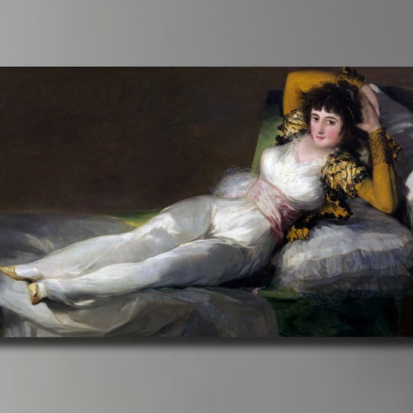 Francisco Goya The Clothed Maja Canvas/Poster Art Reproduction, Classic Wall Art,Classic Art Spanish Romanticism Painting,Francisco Goya Art