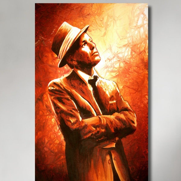 Frank Sinatra Print, Frank Sinatra Poster,Frank Sinatra Canvas Wall Art, Old Hollywood, Gift for Her,Ready To Hang,Home Decor,Music Posters