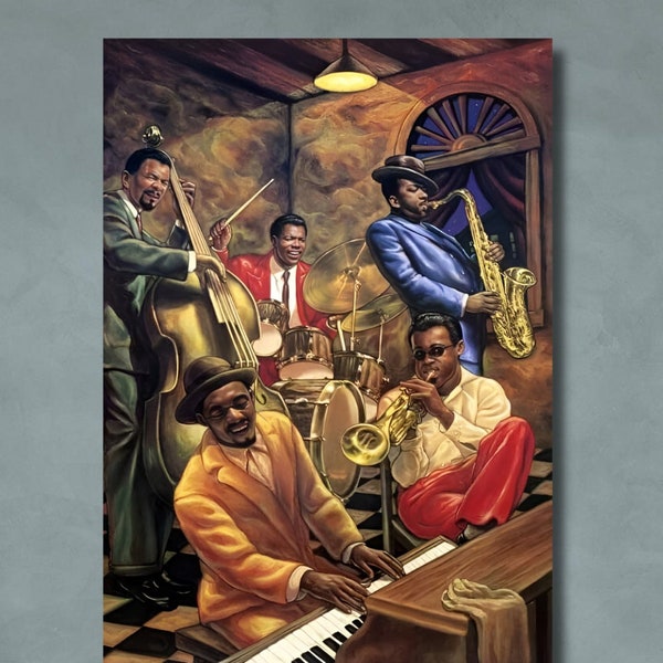 Abstract Jazz Art, African American Art, Jazz Art, Music Wall Art, Musical Wall Art, Jazz Club, Jazz Singer, Musician, Saxophone, Pianist,