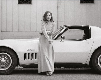 joan didion poster,Print,Joan Didion Canvas Art, Famous Woman Painting,Home Decor,Poster Joan Didion in Front of Stingray,Journalist writer