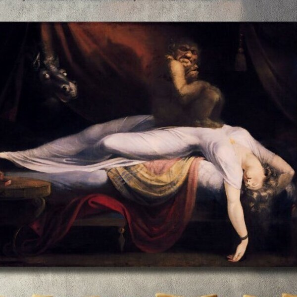 Henry Fuseli The Nightmare (1781) Canvas Wall Art / Henry Fuseli Reproduction Decor Art Print/ Painting/ Henry Fuseli Exhibition Artwork art