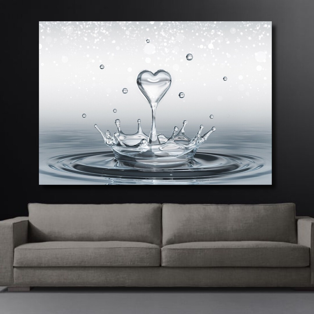 Water Drop Canvas Printfine Art Photographyabstract Water Etsy