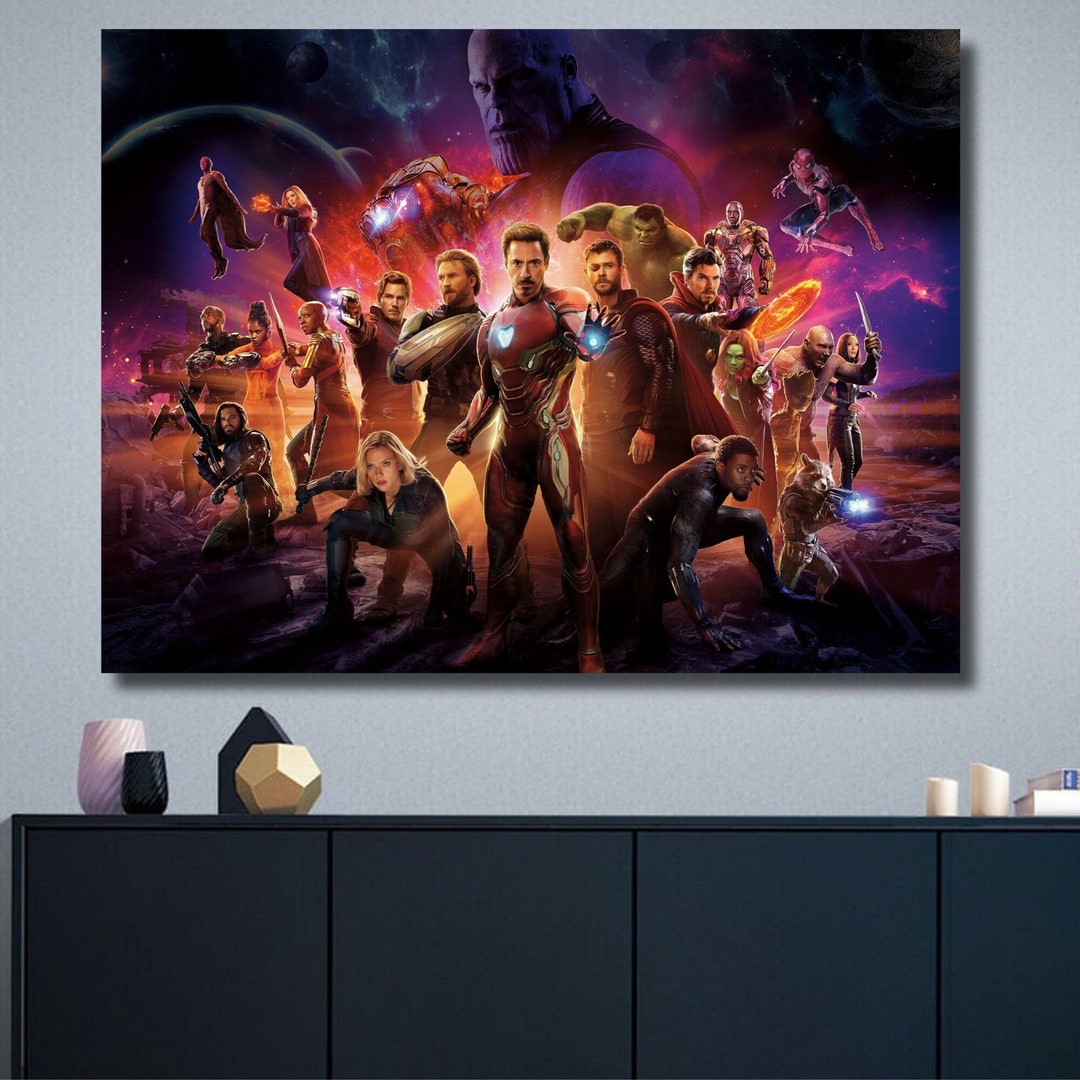 Avengers Characters Canvas Wall Art, Avengers Poster, Avengers Canvas