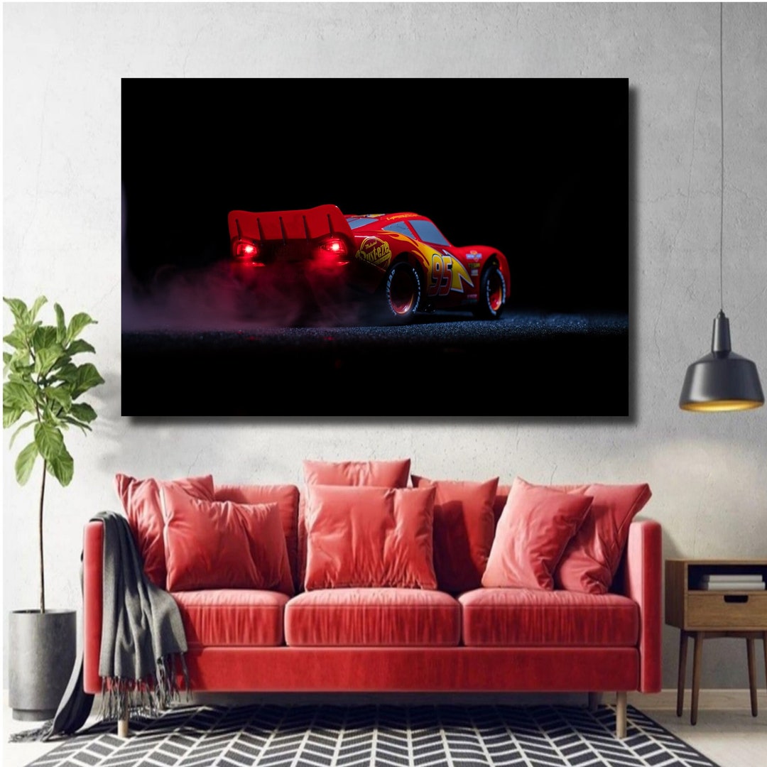 Car Canvas Cars Movie Wall Art, Cars Movie, Cars Race Wall Decor, Kids