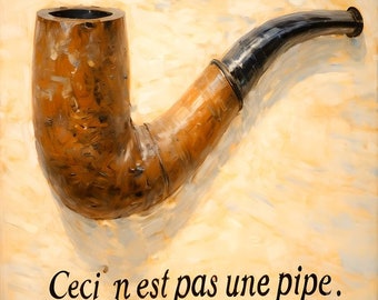 Rene Magritte Print Canvas Wall Art,Ceci N’est Pas Une Pipe Poster Canvas Wall Art By Rene Magritte Pipe Print Wall Art,Pipe Canvas Wall Art