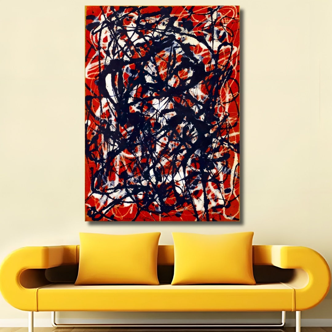 Extra Large Canvas Wall Art Jackson Pollock Canvas Wall Art Etsy