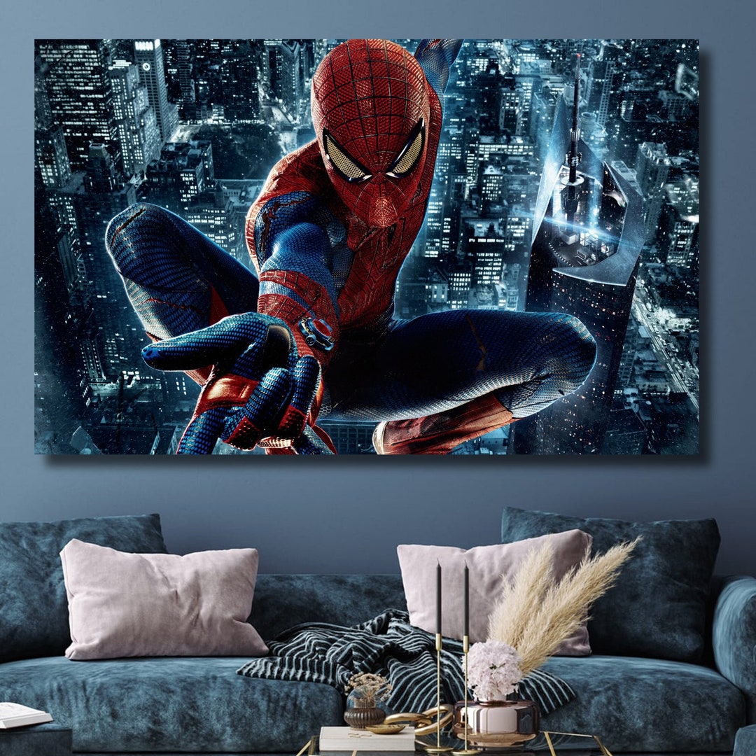 Spiderman POSTER Super Hero Poster, Spiderman Canvas Wall Art