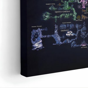 Map of Hallownest Wall Art, Explore the Depths: Navigate the Mysteries of the Vast Kingdom 