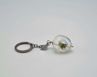 Porte clé perle en verre filé au chalumeau