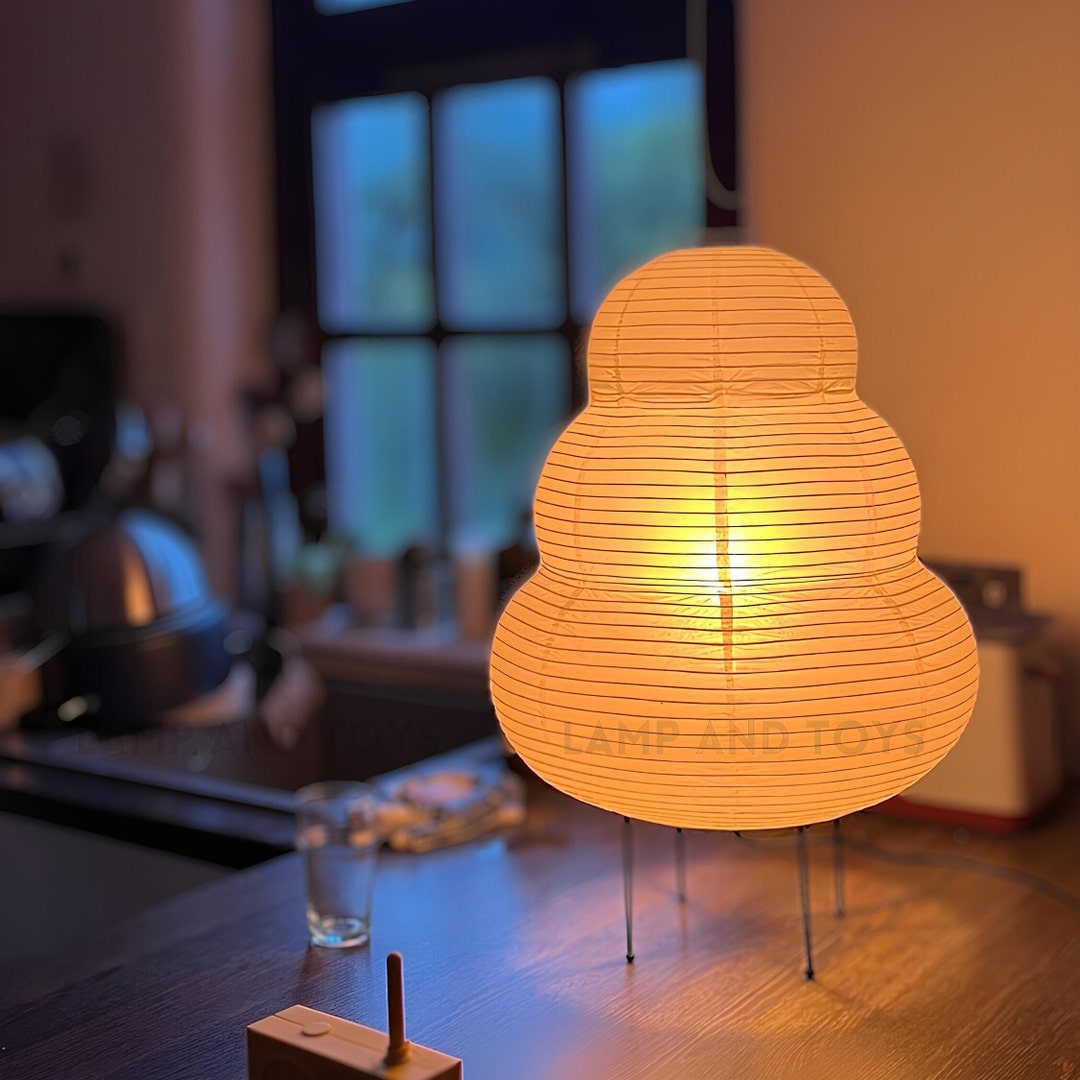 HANDMADE AKARI LAMP Japanese Rice Paper Lantern Isamu Etsy