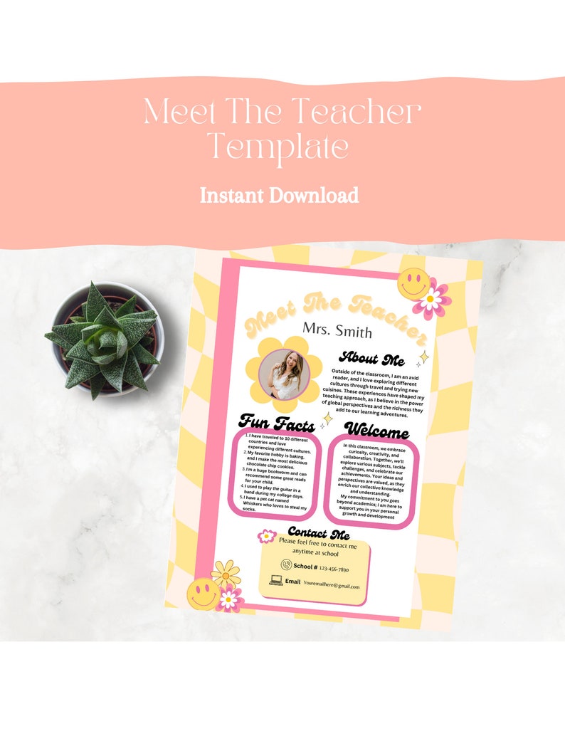 Meet the Teacher Template Teacher Introduction Back to - Etsy