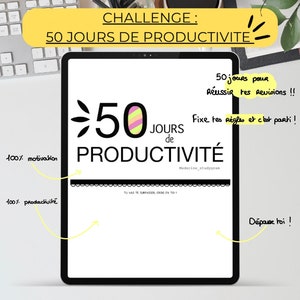 50 JOURS DE PRODUCTIVITE : challenge study, planner, planning, trackers.. image 1