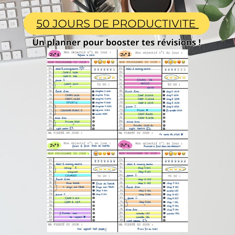 50 JOURS DE PRODUCTIVITE : challenge study, planner, planning, trackers.. image 2