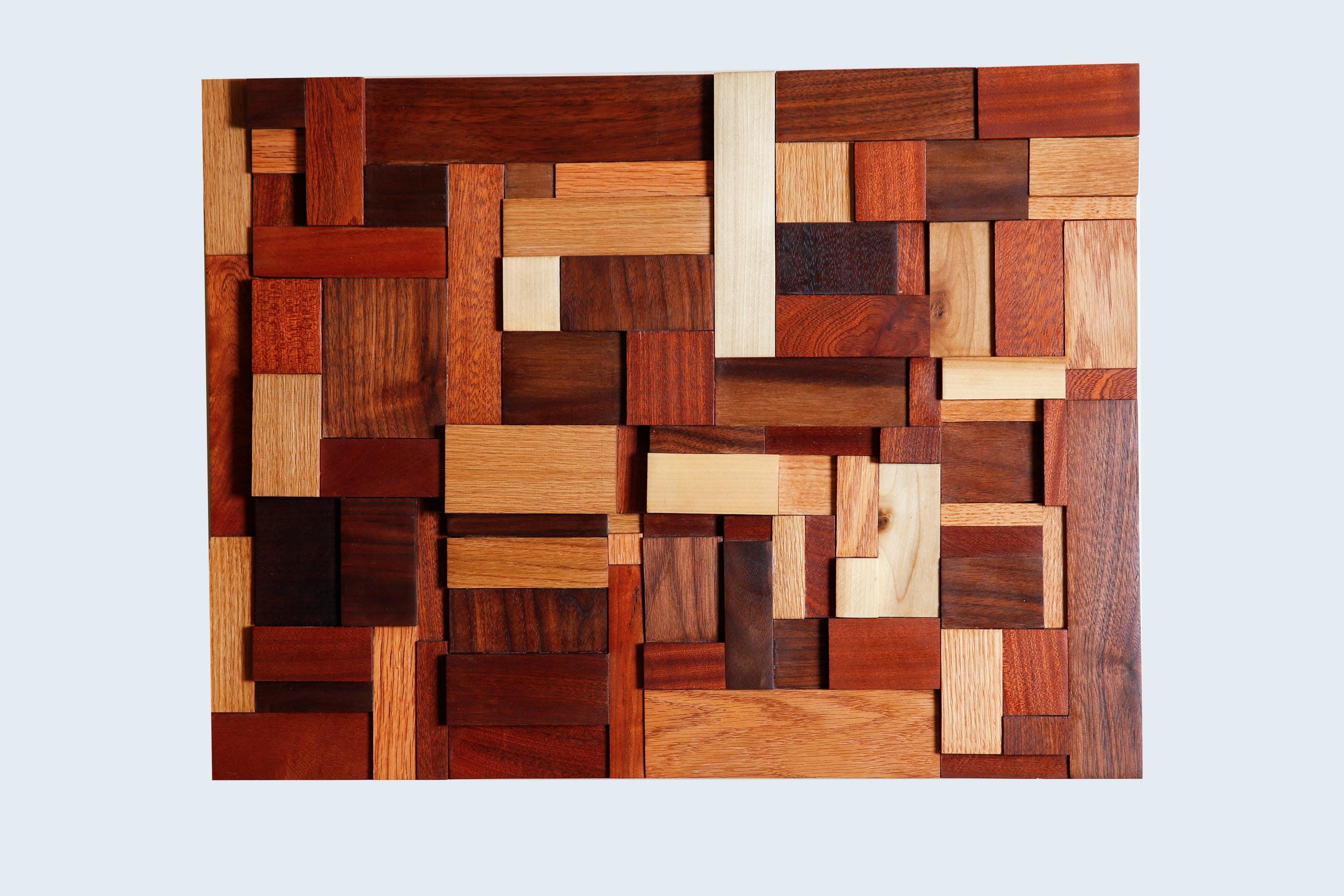 Handmade Wood Wall Art, Minimalist 3d Modern Decoration, Reclaimed ...