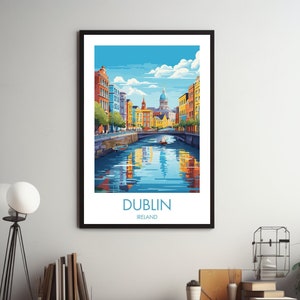 Dublin Travel Poster Dublin Travel Print Ireland Gift Dublin Gift, Birthday Gift Wedding Gift Travel Art Engagement Gift Dublin Art Gift