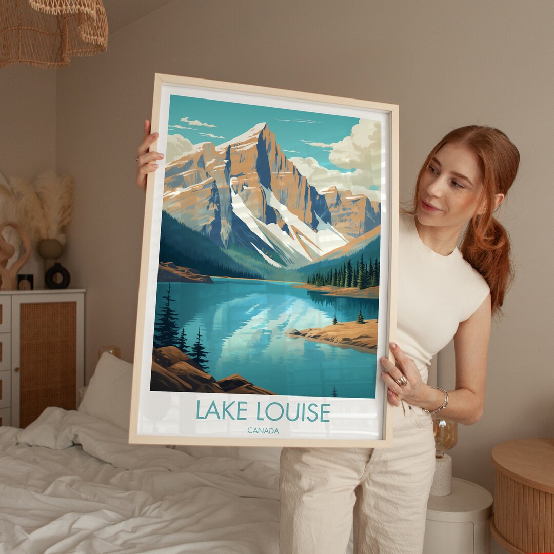 Lake Louise Travel Poster Lake Louise Print Lake Louise Gift Birthday