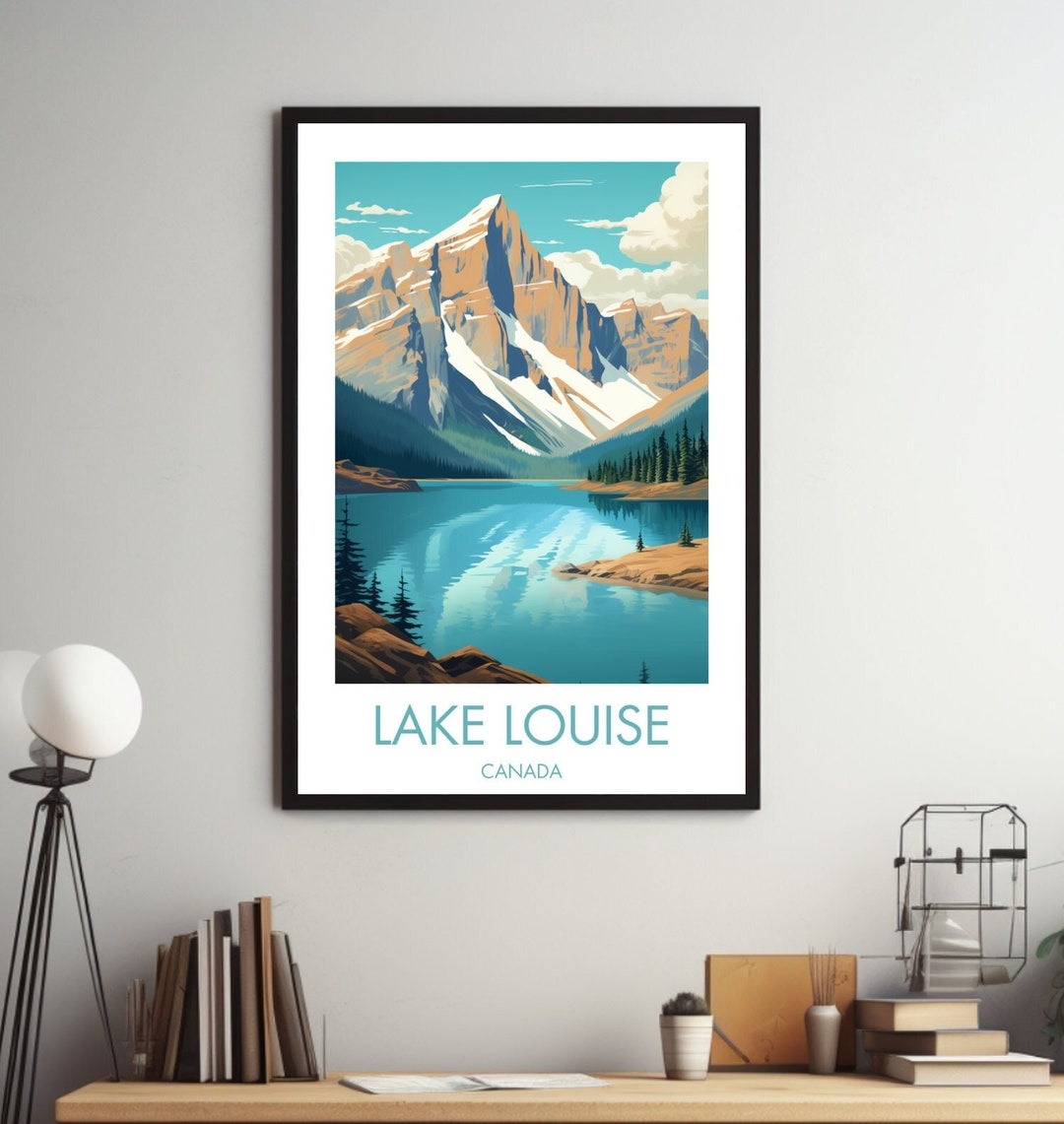 Lake Louise Travel Poster Lake Louise Print Lake Louise Gift Etsy