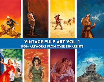 Vintage Pulp Art Bundle Vol 1: 1700+ High Resolution (300dpi) Illustrations from 250 Artists. Digitally Remastered (Digital Download)