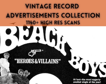 Vintage Record Ads: 1900s-1970s Music Ephemera (High-Res Digital Download