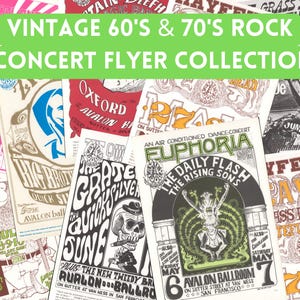 Colección definitiva de pósteres de rock vintage de los 60 y 70: 225 imágenes de ultraalta resolución (32,7 x 47,2 cm, 800 ppp). Descarga de arte digital.