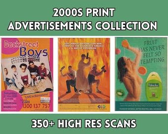 2000s Print Ad Collection: Retro Y2K Magazine Advertisements (Digital Download)
