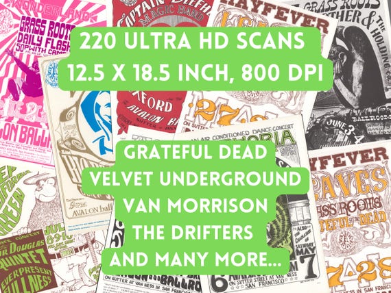 Vintage 60s-70s Rock Poster Collection: 225 High-resolution Images