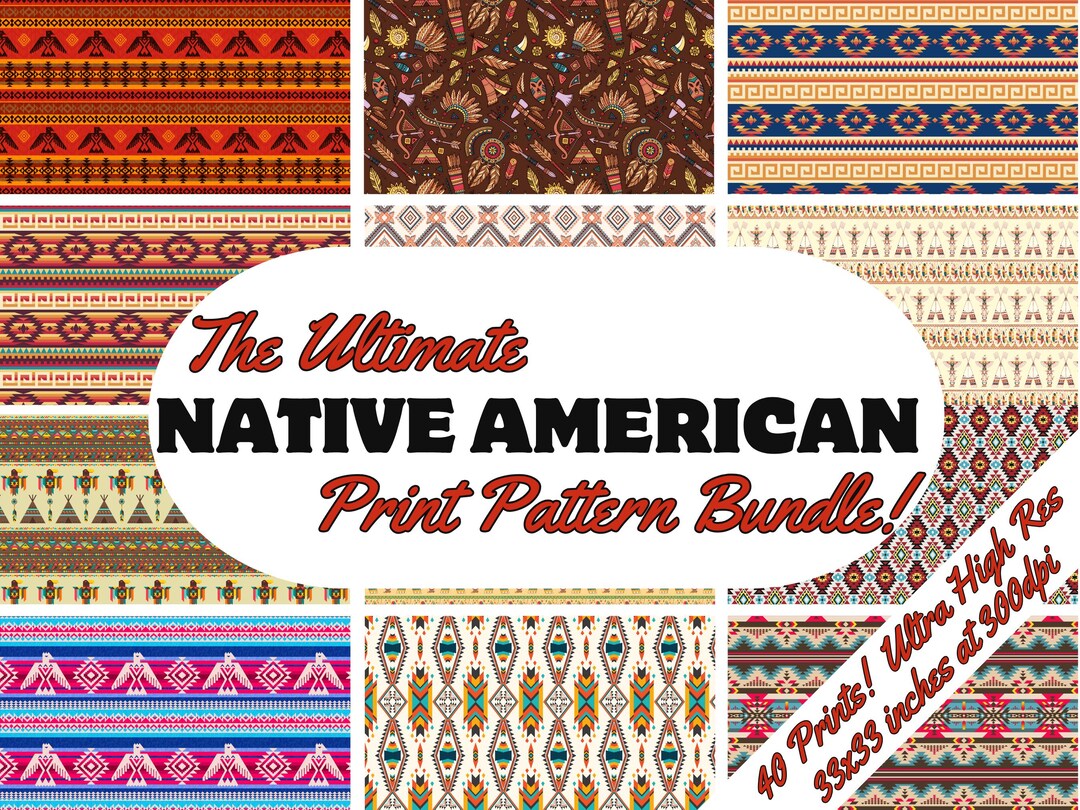 Native American Pattern Bundle: High-res Seamless Prints (commercial ...