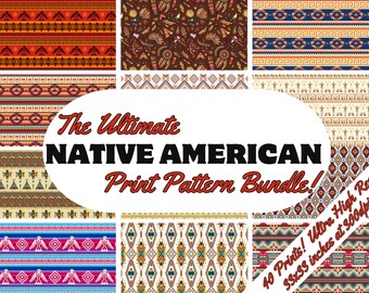 Native American Pattern Bundle: High-Res Seamless Prints (Commercial Use, Digital Download