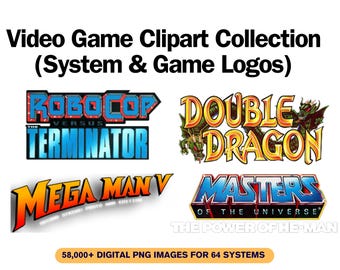Retro Game Title Clipart: 58,000+ PNG Files (Digital Download)