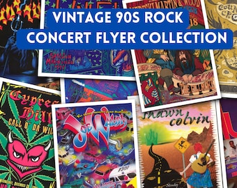Vintage 90s Rock Concert Poster Collection (Digital Download)