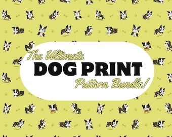 Hundemuster-Bundle: nahtlose Welpen-Drucke für kommerzielle Nutzung (digitaler Download)