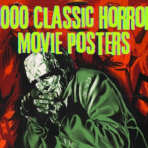 1000 carteles de películas clásicas de terror y de serie B. Colección de carteles imprimibles ideales para decoraciones de Halloween y decoración de cine en casa de estilo vintage