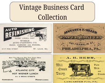 300+ Vintage Business Cards: 1900s Ephemera for Junk Journals (Digital Download
