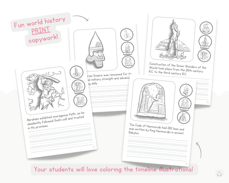 CC Cycle 3 Foundations Timeline Printable Coloring Pages Homeschool ...