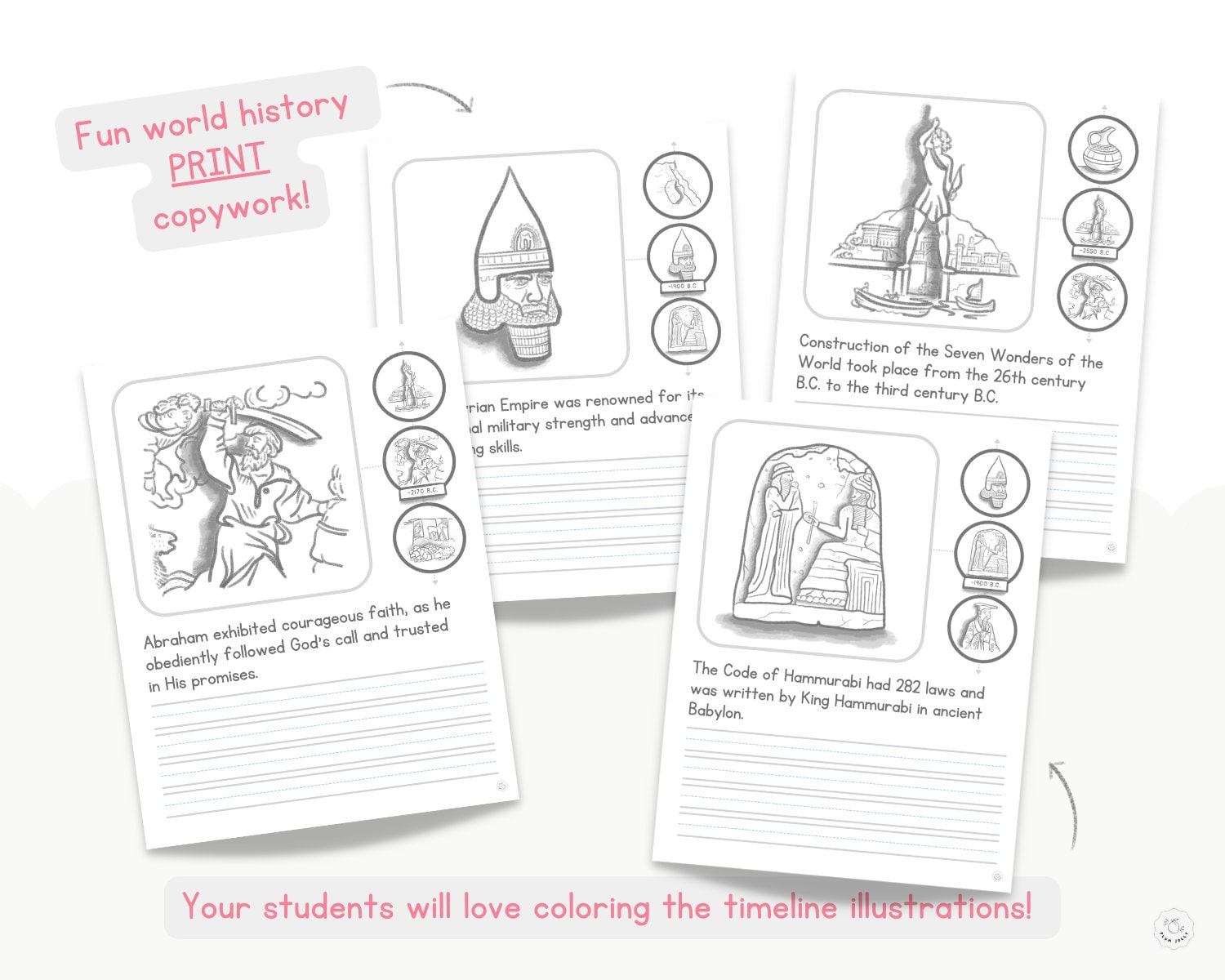 CC Cycle 3 Foundations Timeline Printable Coloring Pages Homeschool ...