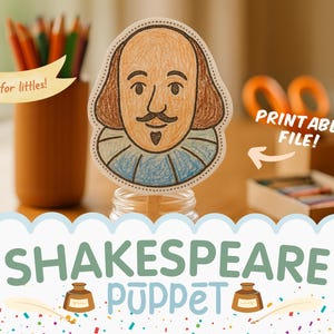 Cycle 2 History Printable William Shakespeare Puppet Printable Renaissance Activity