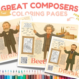 Cycle Two Fine Arts Printable Great Composers Coloring Pages Tutor Resource