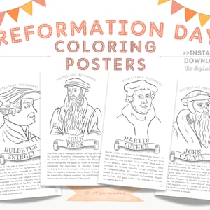 Martin Luther Printable Protestant Reformation Day Coloring Pages for Kids Sunday School Printable Church History Lesson for Homeschool