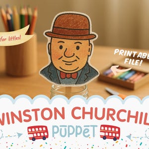 Cycle 2 History Printable Winston Churchill Puppet Printable WWII Activity