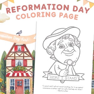 Martin Luther Reformation Day Coloring Page: Lutheran Activity (PDF Printable)