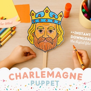 Cycle Two History Printable Charlemagne Puppet