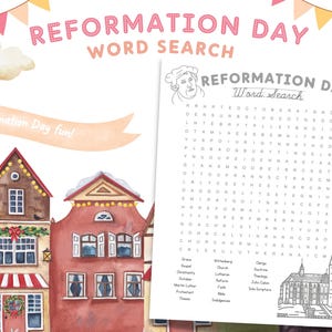 Printable Reformation Day Game Lutheran Word Search Printable Reformation Activity Martin Luther Word Search