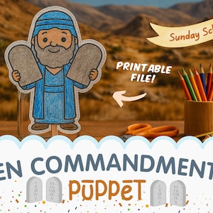 Ten Commandments Craft: 10 Commandments Preschool Sunday School Lesson (KJV Digital Download)